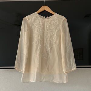 Escada Ivory Embroidered Blouse